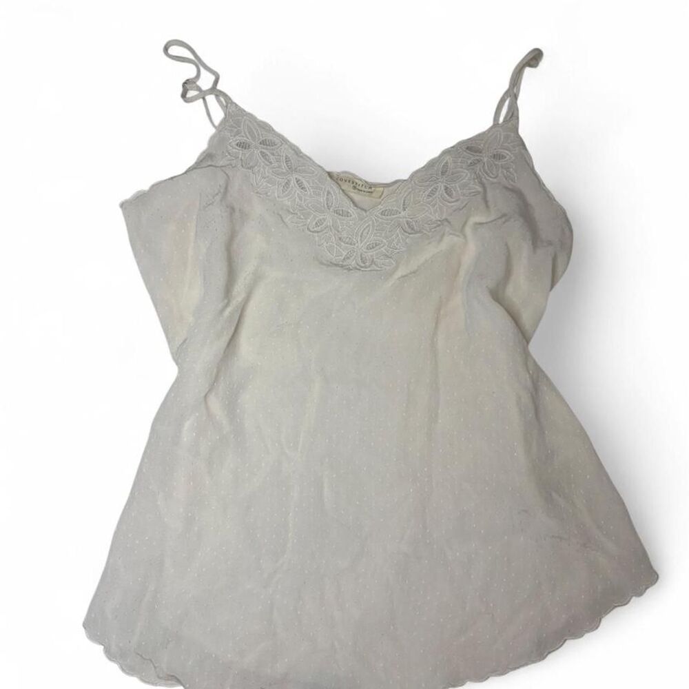 Lovestitch Women's White Linen Cami Tank Top S